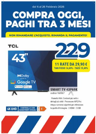 TV TCL 43P69K 43'' 4K